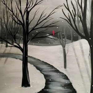 December Paint and Sip | December 9 | Winter Cardinal Scene
